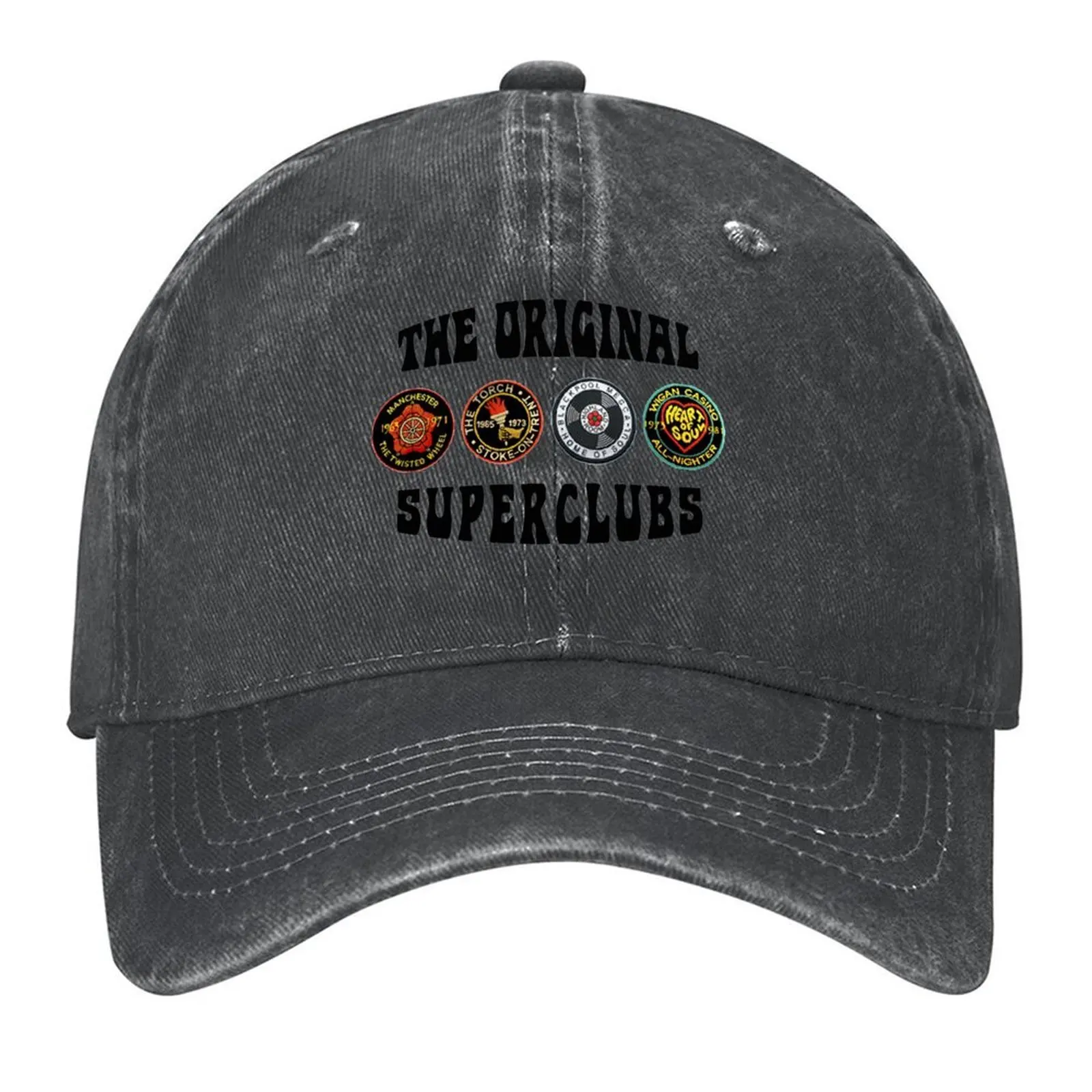 The Original Northern Soul Superclubs design by Pipberry Baseball Cap Golf Hat Man luxury caps Thermal Visor Ladies Men's 
The Original Northern Soul Superclubs design by Pipberry Baseball Cap Golf Hat Man luxury caps Thermal Visor Ladies Men's