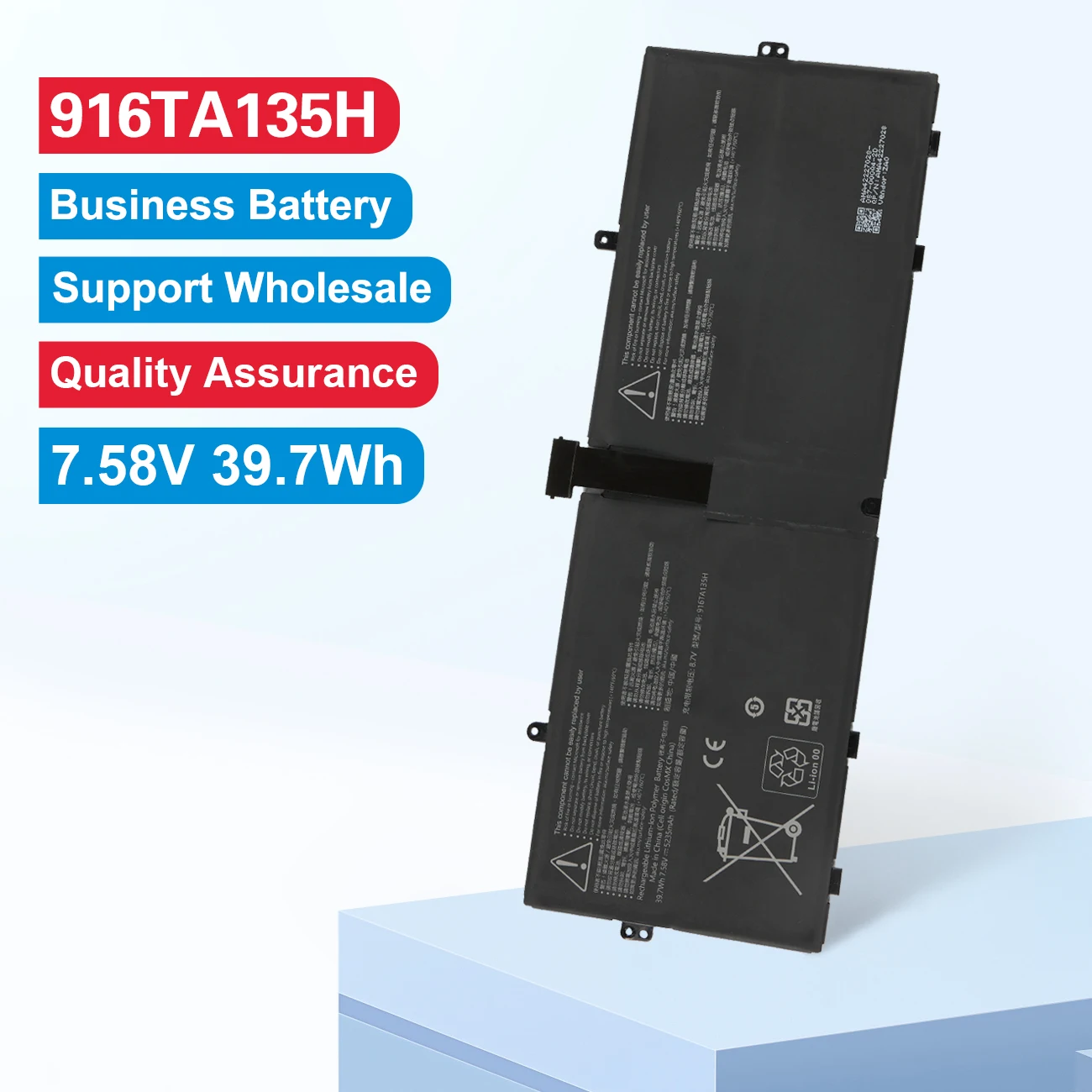 KingSener 916TA135H DYNZ02 Laptop Battery For Microsoft Surface Go 1943 12.4" Series M1187088-004 7.58V 5235mAh 39.7Wh
KingSener 916TA135H DYNZ02 Laptop Battery For Microsoft Surface Go 1943 12.4" Series M1187088-004 7.58V 5235mAh 39.7Wh