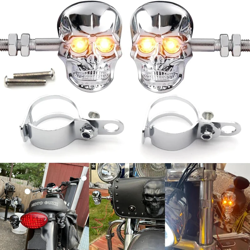 Skull LED Turn Signal Light Super Bright 2pcs Motorcycle Mini Universal Led Motorbike Lampe Amber Blinker LED Indicators Light
Skull LED Turn Signal Light Super Bright 2pcs Motorcycle Mini Universal Led Motorbike Lampe Amber Blinker LED Indicators Light