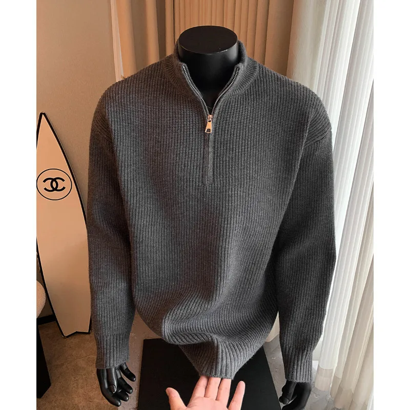 Autumn 2026 New Loose Wool Knitted Sweater Men's Thickened Long-sleeved Half-zipper Sports Sweater
Autumn 2026 New Loose Wool Knitted Sweater Men's Thickened Long-sleeved Half-zipper Sports Sweater