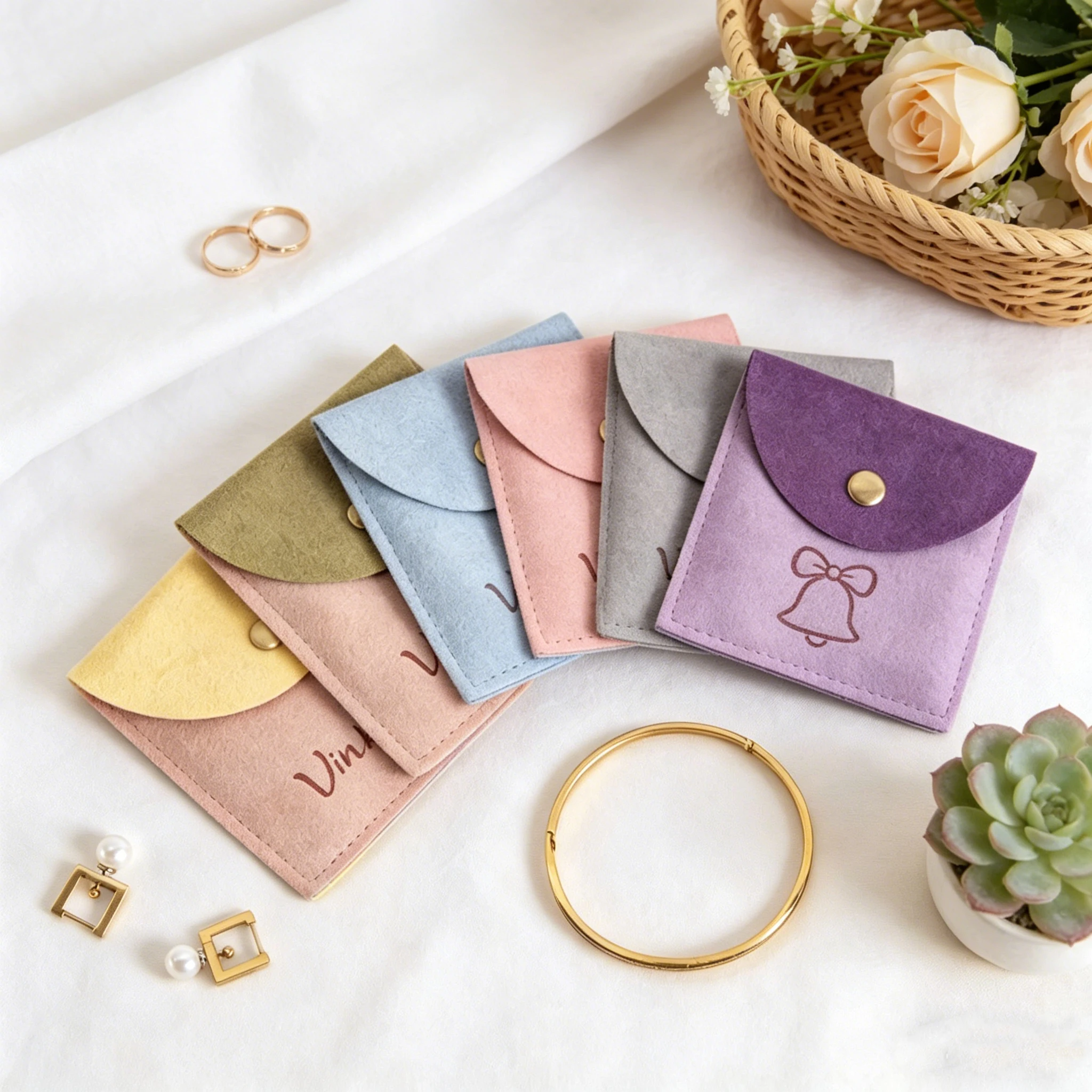 50Pcs Custom Printed Logo Mini Envelope Luxury Microfiber Jewelry Pouch Snap Button Closure Textile Packaging Bag Wedding Gift
50Pcs Custom Printed Logo Mini Envelope Luxury Microfiber Jewelry Pouch Snap Button Closure Textile Packaging Bag Wedding Gift