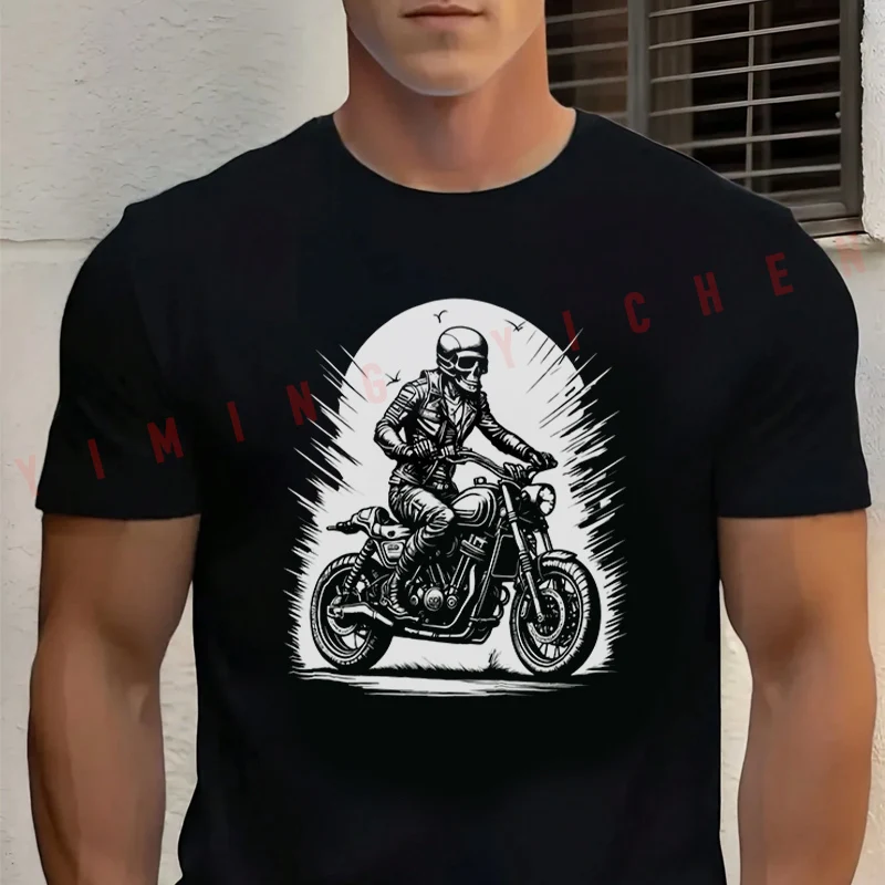 Motorcycle Rider Graphic Biker Skull Design Men's Cotton T Shirt Casual Dress High Quality Round Neck Short Sleeved Tee
Motorcycle Rider Graphic Biker Skull Design Men's Cotton T Shirt Casual Dress High Quality Round Neck Short Sleeved Tee
