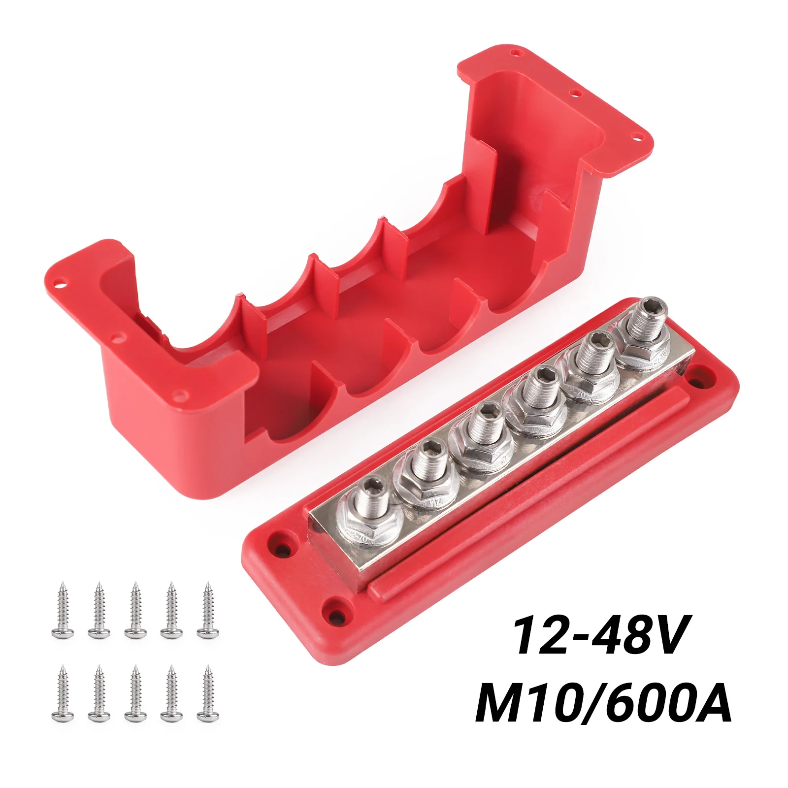 Car Camper RV 600A 6 Stud M10 3/8" Bus Bar 12V Ground Distribution Block 12-48VDC With Cover BusBar 12V For Caravan Truck Boat
Car Camper RV 600A 6 Stud M10 3/8" Bus Bar 12V Ground Distribution Block 12-48VDC With Cover BusBar 12V For Caravan Truck Boat