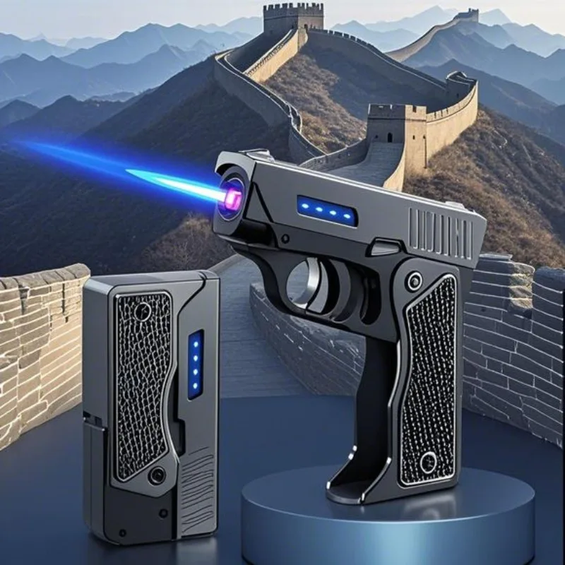 New Gas Electric Dual Flame Lighter Foldable Pistol Shaped Butane USB Lighter Cool Smoking Cigar Tool Birthday Gift
New Gas Electric Dual Flame Lighter Foldable Pistol Shaped Butane USB Lighter Cool Smoking Cigar Tool Birthday Gift