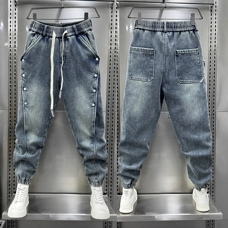 Мужские джинсы Harajuku Sle, весна-осень, уличные свободные брюки-карго с пуговицами, прямые брюки из полиэфирного волокна
Мужские джинсы Harajuku Sle, весна-осень, уличные свободные брюки-карго с пуговицами, прямые брюки из полиэфирного волокна