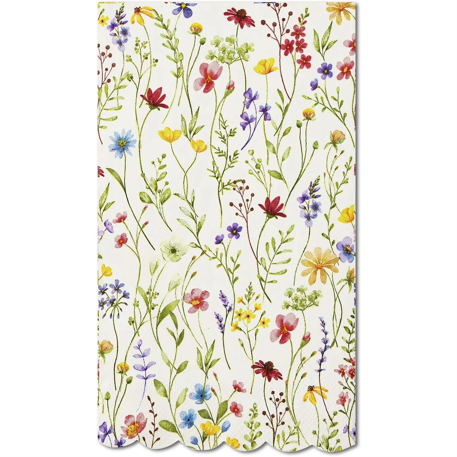 50 Pack Wildflower Paper Napkins - 3-Ply Scalloped Disposable Hand Towels for Bathroom, Tea Party & Wedding
50 Pack Wildflower Paper Napkins - 3-Ply Scalloped Disposable Hand Towels for Bathroom, Tea Party & Wedding