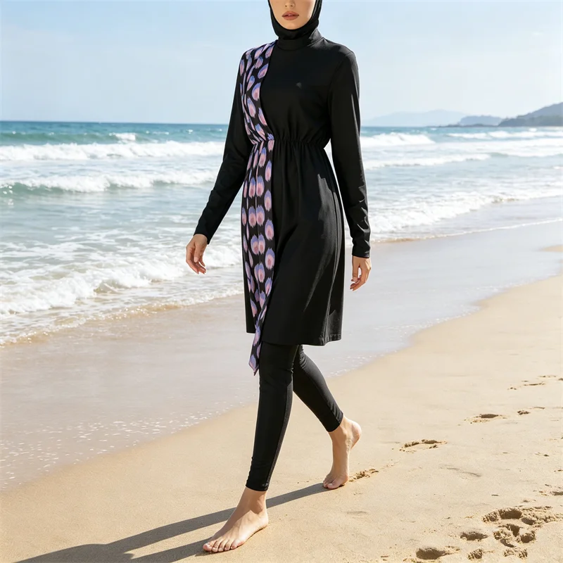 Muslim Women Swimwear Patchwork Swimsuit Long Sleeve Hijab Tops Pants Swimming Costumes Islamic Burkini Full Cover Bathing Suit
Muslim Women Swimwear Patchwork Swimsuit Long Sleeve Hijab Tops Pants Swimming Costumes Islamic Burkini Full Cover Bathing Suit
