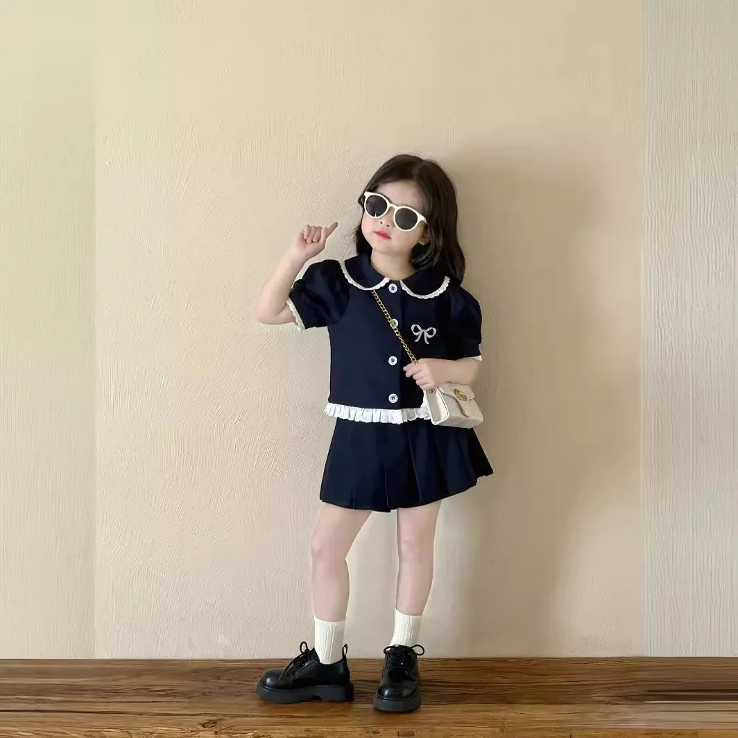 Children Girl Clothes Set 2024 Summer Girl Bow Embroidery Set Girls Lace Top and Pleated Skirt Fashion Set 2-piece Suit
Children Girl Clothes Set 2024 Summer Girl Bow Embroidery Set Girls Lace Top and Pleated Skirt Fashion Set 2-piece Suit