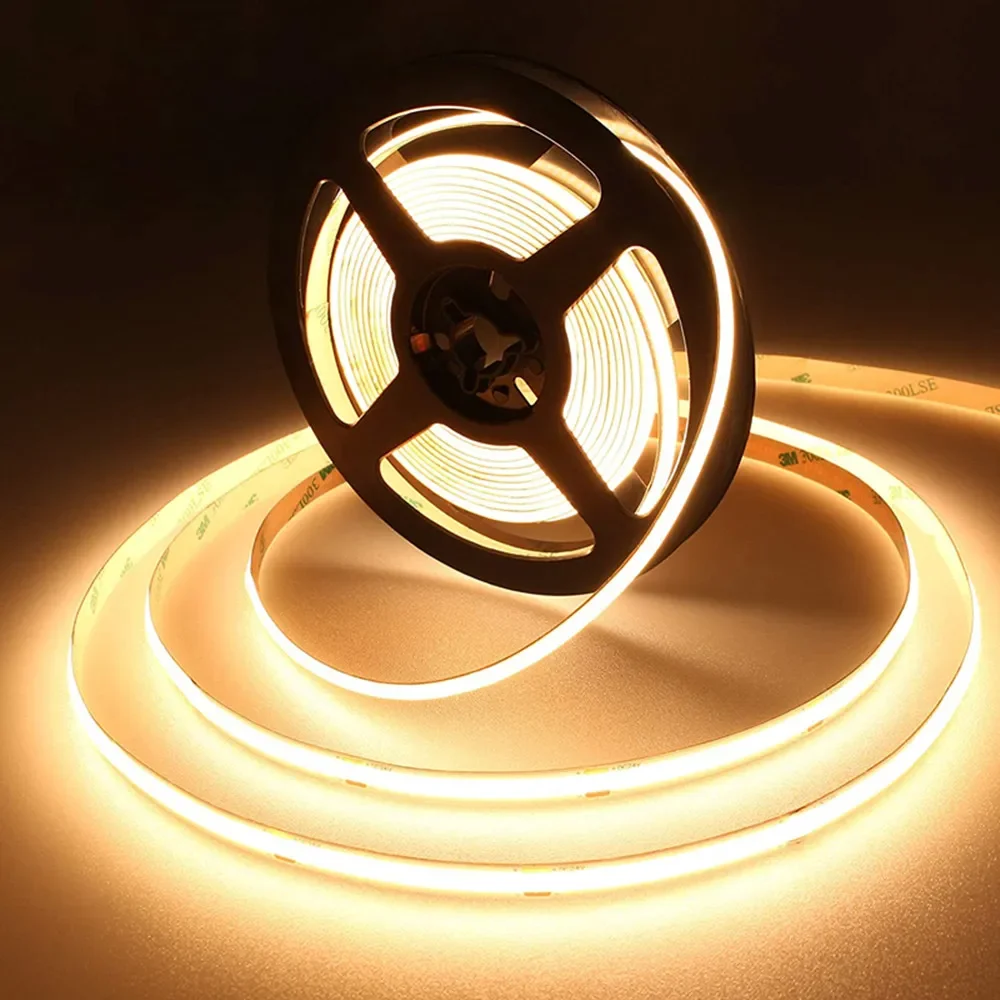 COB LED Strip Light 320 480 LEDs 8mm High Density FOB COB Flexible LED Lights Ra90 3000K 4000K 6000K LED Tape DC12V 24V 5m/lot
COB LED Strip Light 320 480 LEDs 8mm High Density FOB COB Flexible LED Lights Ra90 3000K 4000K 6000K LED Tape DC12V 24V 5m/lot