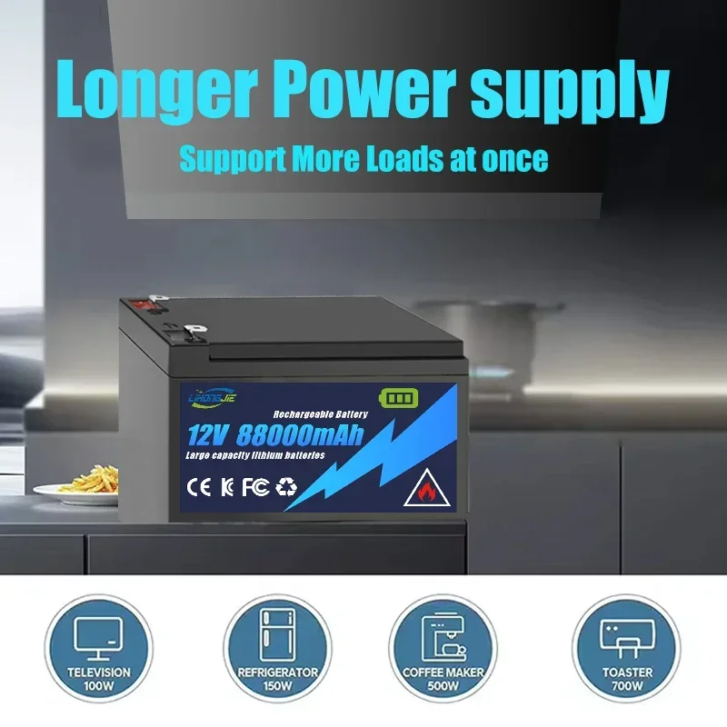 12V 98Ah 128Ah 150Ah lithium battery pack for solar boats, xenon lamps, backup power supplies, LED lamps+12.6V charger
12V 98Ah 128Ah 150Ah lithium battery pack for solar boats, xenon lamps, backup power supplies, LED lamps+12.6V charger