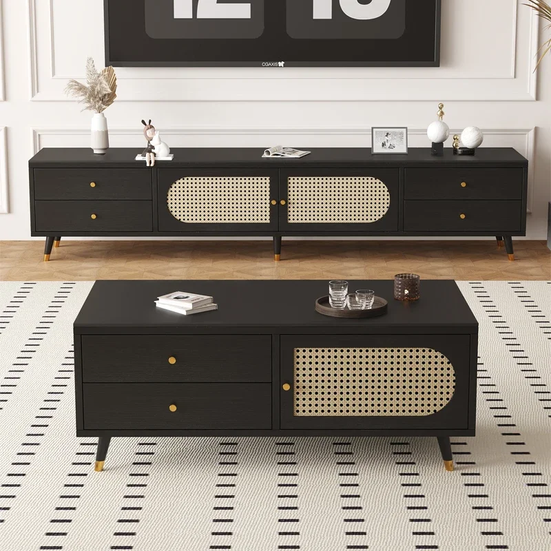 Rock slab TV cabinet living room home simple modern floor light luxury high-end black TV cabinet coffee table combination
Rock slab TV cabinet living room home simple modern floor light luxury high-end black TV cabinet coffee table combination