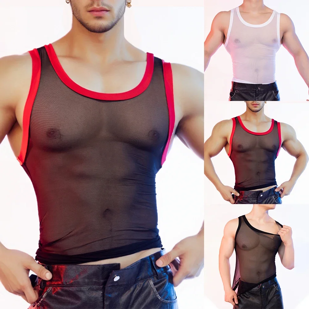 Mens See Through Mesh T-Shirt Tank Tops Sports Sleeveless Vest Party Nightclubs Breathable Top Tees Fashion Ultra-Thin T-Shirts
Mens See Through Mesh T-Shirt Tank Tops Sports Sleeveless Vest Party Nightclubs Breathable Top Tees Fashion Ultra-Thin T-Shirts
