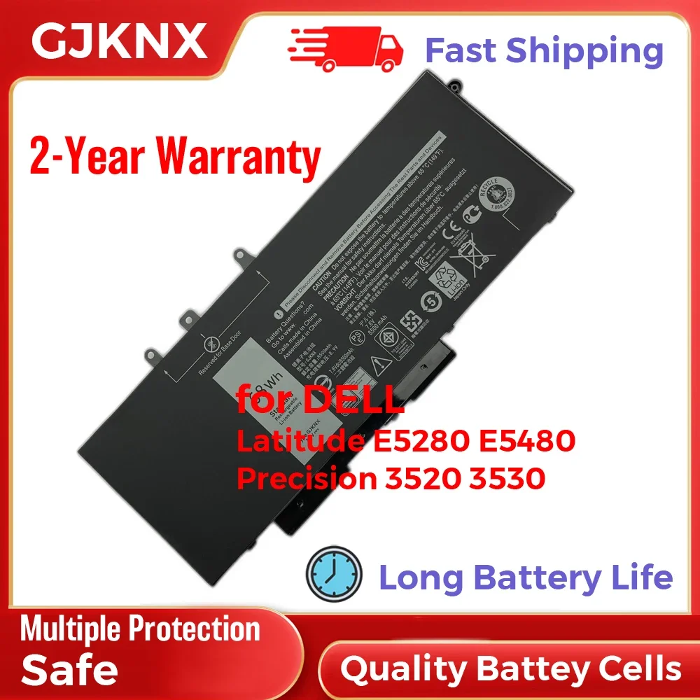 68Wh GJKNX Spare Replacement Laptop Battery for Dell Latitude E5280 E5288 E5480 E5580 Precision 3520 3530 7.6V Long Battery Life
68Wh GJKNX Spare Replacement Laptop Battery for Dell Latitude E5280 E5288 E5480 E5580 Precision 3520 3530 7.6V Long Battery Life