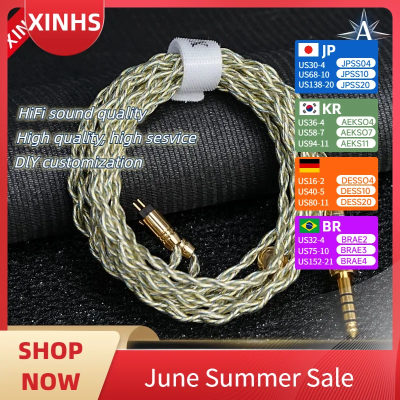 XINHS 4-жильный позолоченный однокристальный серебристый смешанный графиновый Hi-Fi кабель для наушников 0,78 мм 2Pin подходит для NF AudioNA2 наушники проводные наушники кабель для наушников кабель для наушников kz
XINHS 4-жильный позолоченный однокристальный серебристый смешанный графиновый Hi-Fi кабель для наушников 0,78 мм 2Pin подходит для NF AudioNA2 наушники проводные наушники кабель для наушников кабель для наушников kz