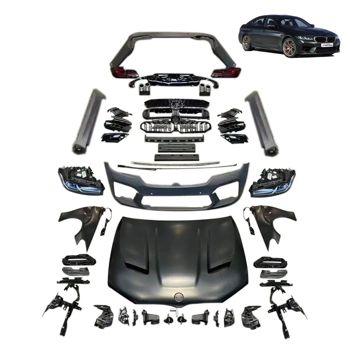 2022 New Design Body Kit For BMW 5 Series F10 10-17 upgrade to 21+ M5CS Style PP+ABS Material Front+Rear Bumper Grille Skirt
2022 New Design Body Kit For BMW 5 Series F10 10-17 upgrade to 21+ M5CS Style PP+ABS Material Front+Rear Bumper Grille Skirt