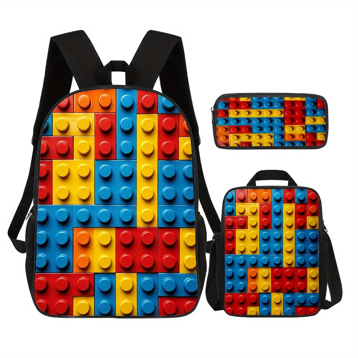 3pcs Building Block Themed Backpack Set Durable Casual Bookpack Insulated Lunch Bag Multi-Functional Pencil Case
3pcs Building Block Themed Backpack Set Durable Casual Bookpack Insulated Lunch Bag Multi-Functional Pencil Case