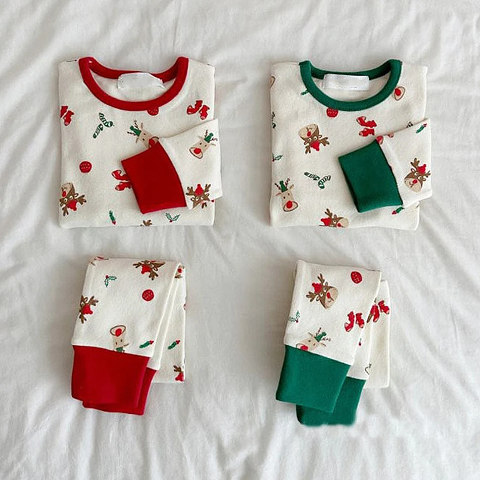 Newborn Xmas Red Green Long Sleeves Warm Soft Underwear Clothes Baby Cotton Tops Pants Sleepwear Set Boys Girls Christmas Gift
Newborn Xmas Red Green Long Sleeves Warm Soft Underwear Clothes Baby Cotton Tops Pants Sleepwear Set Boys Girls Christmas Gift