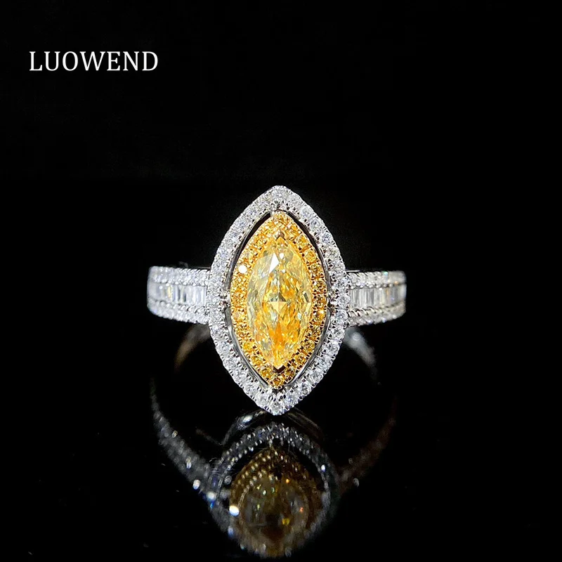 Кольца LUOWEND из белого золота 18 карат, роскошные дизайнерские кольца с огранкой «конский глаз» из натурального желтого бриллианта для женщин, яркие ювелирные изделия
Кольца LUOWEND из белого золота 18 карат, роскошные дизайнерские кольца с огранкой «конский глаз» из натурального желтого бриллианта для женщин, яркие ювелирные изделия