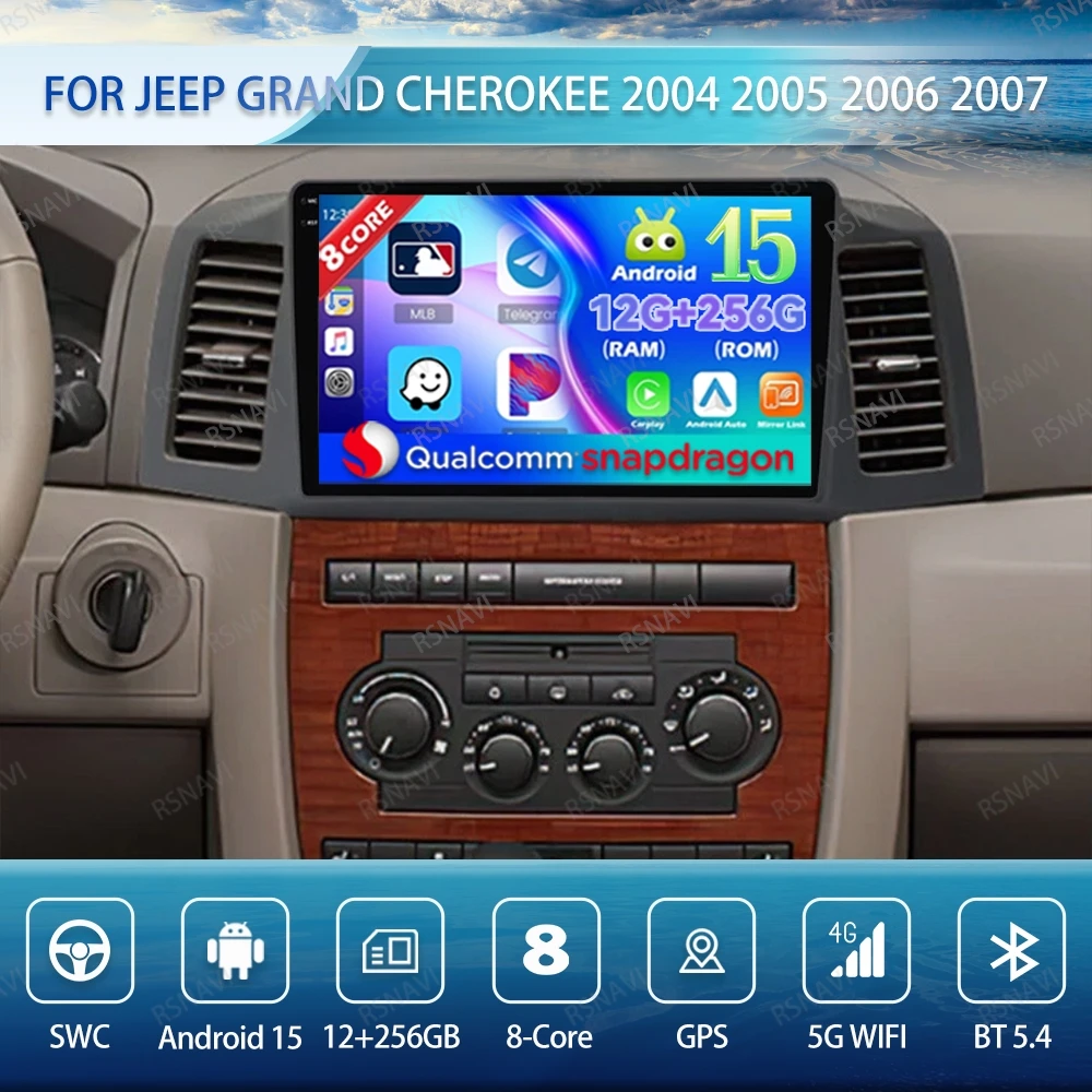 Android 15 Car Radio For Jeep Grand Cherokee 2004 2005 2006 2007 BT 5G WIFI Wireless Carplay Auto 4G LTE Qualcomm Autoradio
Android 15 Car Radio For Jeep Grand Cherokee 2004 2005 2006 2007 BT 5G WIFI Wireless Carplay Auto 4G LTE Qualcomm Autoradio