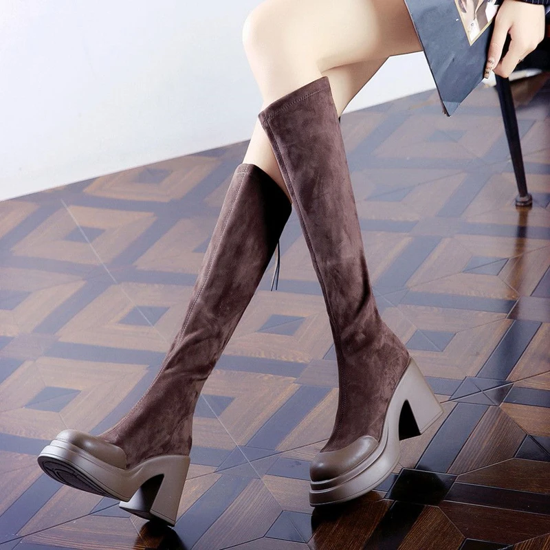 New Style Round Toe Square Heel Increased Fashion Solid Color Elegant Women's Shoes Casual Warm Long Boots Chaussure Femme
New Style Round Toe Square Heel Increased Fashion Solid Color Elegant Women's Shoes Casual Warm Long Boots Chaussure Femme