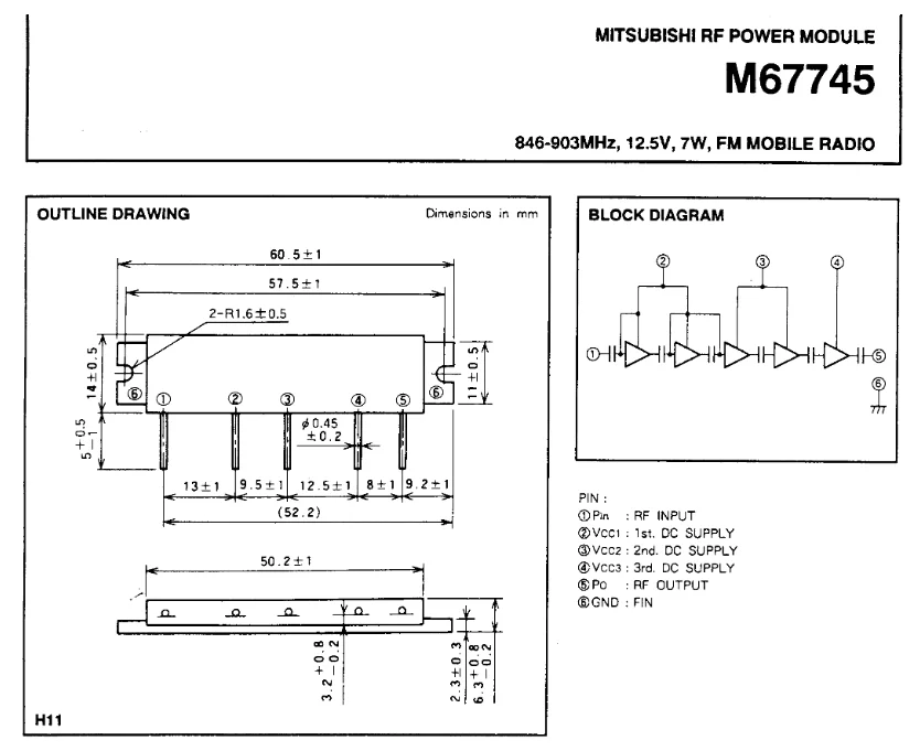 M67745 ZIP Mitsubishi SILICON MOS FET POWER AMPLIFIER, 290-330MHz, 2W, FM PORTABLE RADIO
M67745 ZIP Mitsubishi SILICON MOS FET POWER AMPLIFIER, 290-330MHz, 2W, FM PORTABLE RADIO