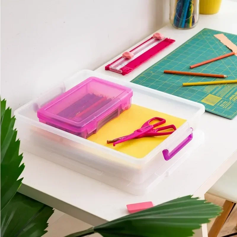Plastic Storage Bins with Lids Craft Organizer and Storage, Art Supplies Storage Organizer, Stackable and Secure Latch
Plastic Storage Bins with Lids Craft Organizer and Storage, Art Supplies Storage Organizer, Stackable and Secure Latch