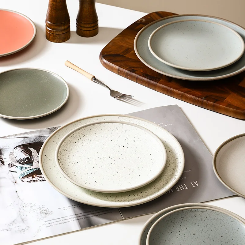 YJQ Japanese-style premium steak Western plate ceramic tableware retro terracotta solid color light flat plate
YJQ Japanese-style premium steak Western plate ceramic tableware retro terracotta solid color light flat plate