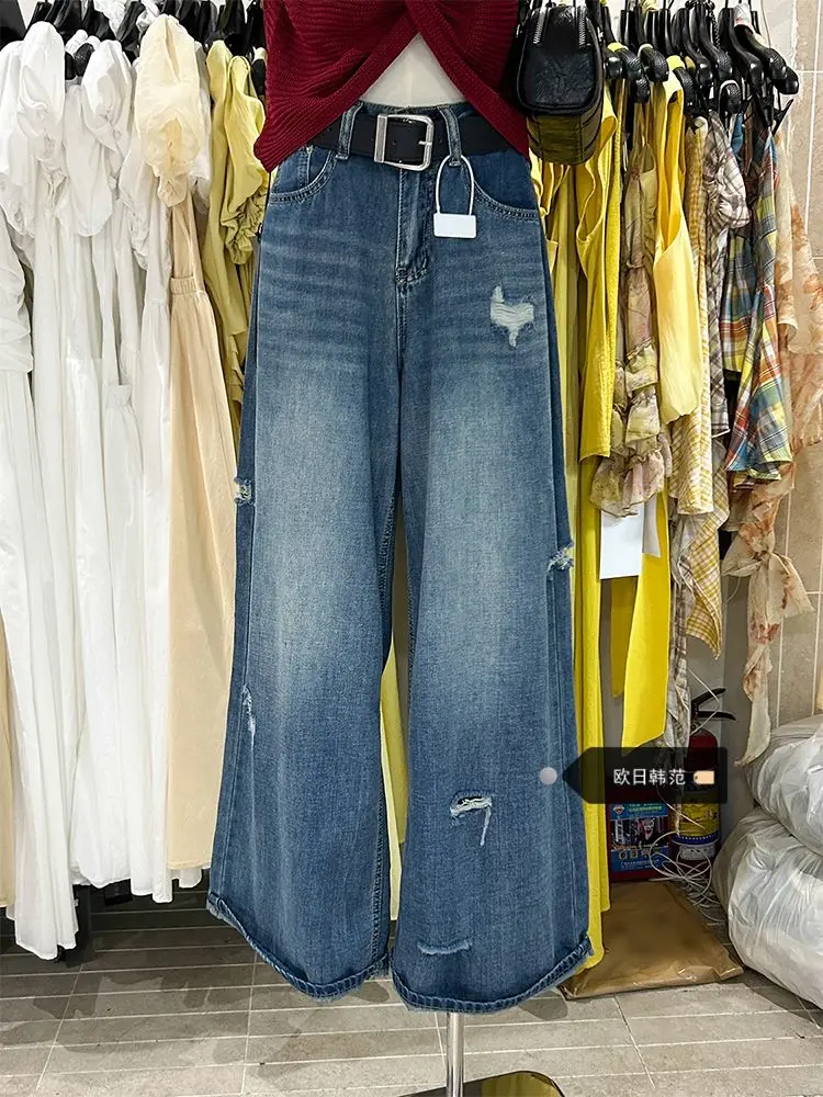 High Waist Loose Fit Casual Denim Pants for Women Summer New Style Commute Slimming Wide Leg Jeans Casual Lazy Style
High Waist Loose Fit Casual Denim Pants for Women Summer New Style Commute Slimming Wide Leg Jeans Casual Lazy Style