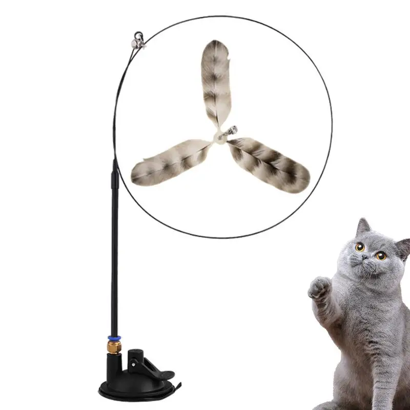 Interactive Cat Feather Toys Auto Interactive Cat Toys With Bell Self-Holding Suction Base Stimulating Exercise Play For Cats
Interactive Cat Feather Toys Auto Interactive Cat Toys With Bell Self-Holding Suction Base Stimulating Exercise Play For Cats
