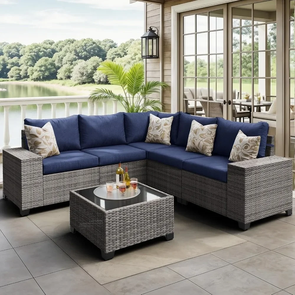 Patio Furniture Set with Coffee Table - Flexible 6 Piece PE Wicker Rattan Outdoor Sofa Configuration
Patio Furniture Set with Coffee Table - Flexible 6 Piece PE Wicker Rattan Outdoor Sofa Configuration