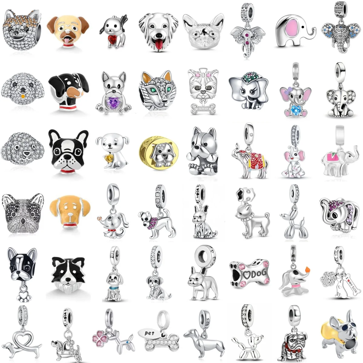 New 925 Sterling silver plated Cute Animal Charms Zircon Dog Pendant Beads For Original Bracelet Jewelry Women Accessories Gift
New 925 Sterling silver plated Cute Animal Charms Zircon Dog Pendant Beads For Original Bracelet Jewelry Women Accessories Gift