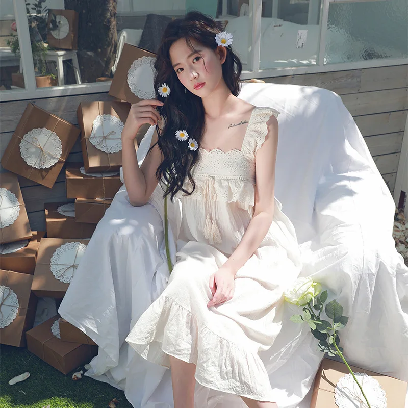 Summer Women Princess Dress Sweet Cute Homedress Lady Cotton Sleeveless Sleepdress Female Loose Casual Nightdress
Summer Women Princess Dress Sweet Cute Homedress Lady Cotton Sleeveless Sleepdress Female Loose Casual Nightdress