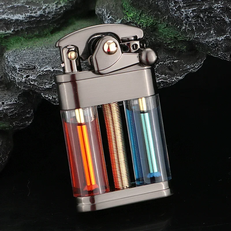 ZORRO Brass Lighter Transparent Double Tank Rocker One Piece Ignition Wheel Windproof Lighters Men's Gift
ZORRO Brass Lighter Transparent Double Tank Rocker One Piece Ignition Wheel Windproof Lighters Men's Gift