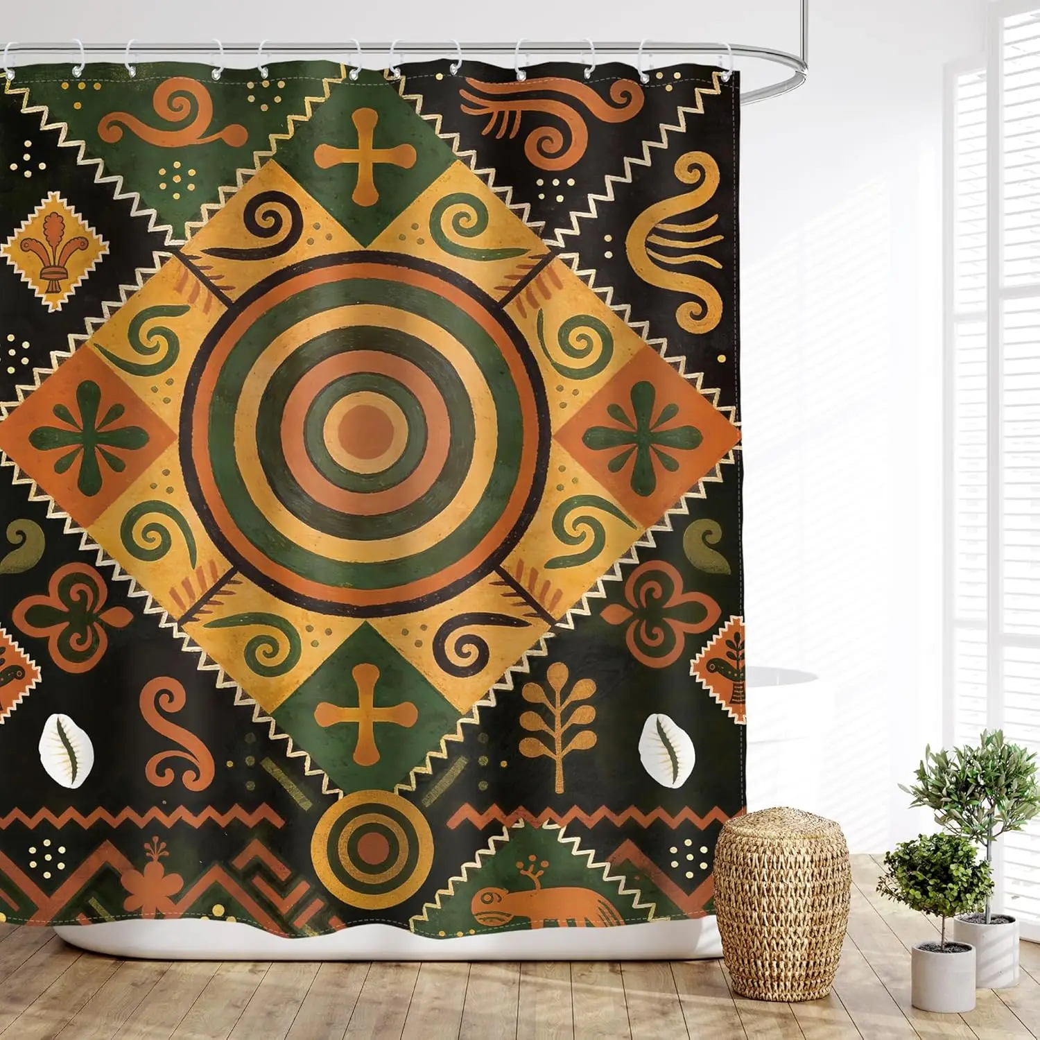 Glawry Africa Tribal Shower Curtain Abstract Boho Afro Ethnic Geometric Bathroom Vintage Neutral 60x72 with 12 Hooks Home Decor
Glawry Africa Tribal Shower Curtain Abstract Boho Afro Ethnic Geometric Bathroom Vintage Neutral 60x72 with 12 Hooks Home Decor