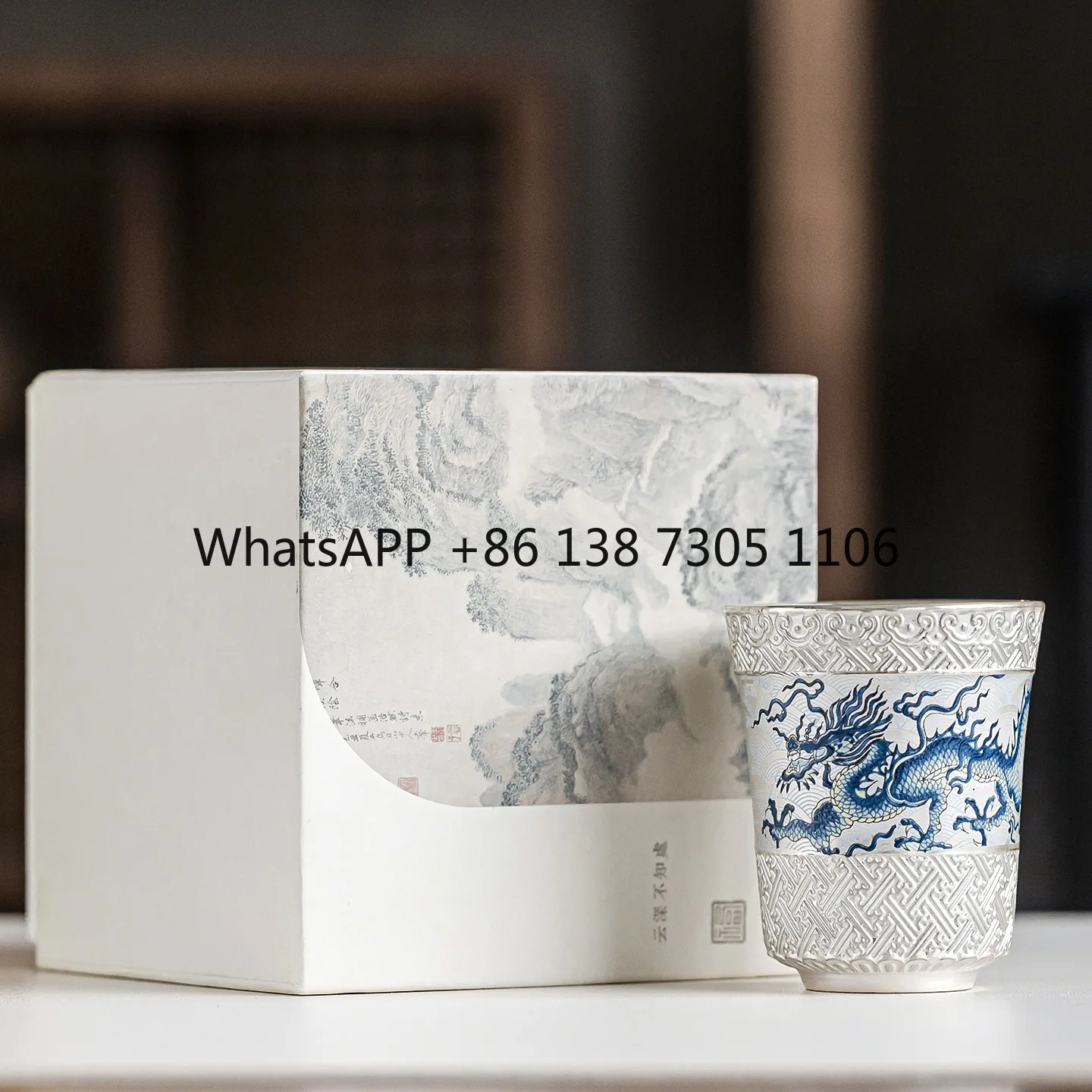 999 Liu Yin blue and white auspicious dragon horn master cup single cup ceramic household teacup personal drinking tea set
999 Liu Yin blue and white auspicious dragon horn master cup single cup ceramic household teacup personal drinking tea set