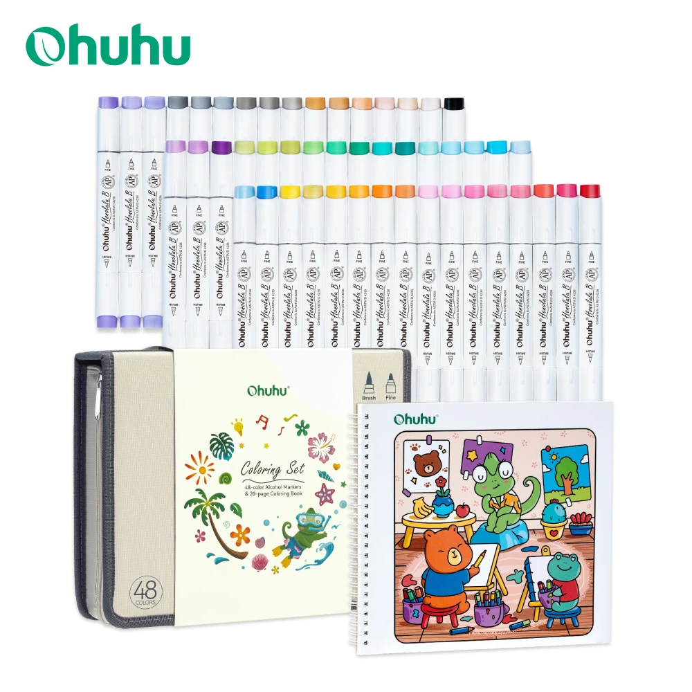 Ohuhu Honolulu B 48 Colors Alcohol Markers with Coloring Book Brush & Fine Dual Tip Refillable Art Markers AP Certified
Ohuhu Honolulu B 48 Colors Alcohol Markers with Coloring Book Brush & Fine Dual Tip Refillable Art Markers AP Certified