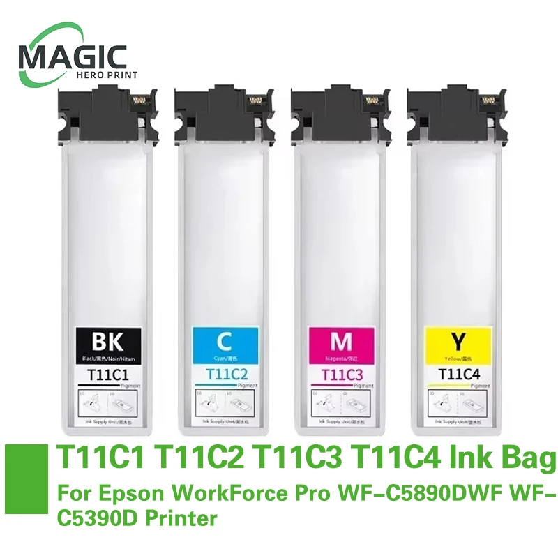 T11C1 T11C2 T11C3 T11C4 Ink Bag For Epson WorkForce Pro WF-C5890DWF WF-C5390D Printer Full With Pigment Ink Use For Europe Area
T11C1 T11C2 T11C3 T11C4 Ink Bag For Epson WorkForce Pro WF-C5890DWF WF-C5390D Printer Full With Pigment Ink Use For Europe Area