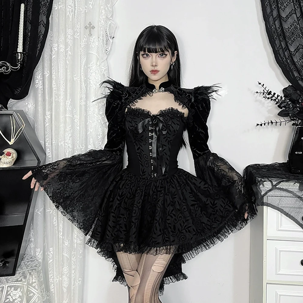 2025 New Harajuku Lolita Fairy Core Party Dress Sexy Mini Tulle Skirts Party Club Wear Dancer Lace Up Cross Corset Dress
2025 New Harajuku Lolita Fairy Core Party Dress Sexy Mini Tulle Skirts Party Club Wear Dancer Lace Up Cross Corset Dress