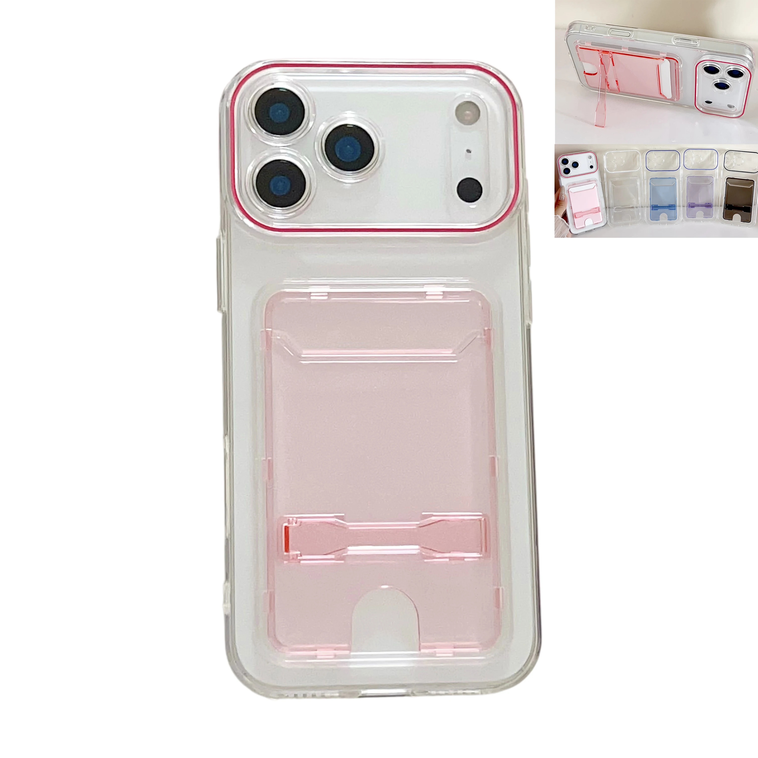 Transparent Shockproof Case For iPhone 11 12 13 14 15 16 17 Pro Max Fashion Luxury PC + TPU Stand Cover with Card Slot Protector
Transparent Shockproof Case For iPhone 11 12 13 14 15 16 17 Pro Max Fashion Luxury PC + TPU Stand Cover with Card Slot Protector