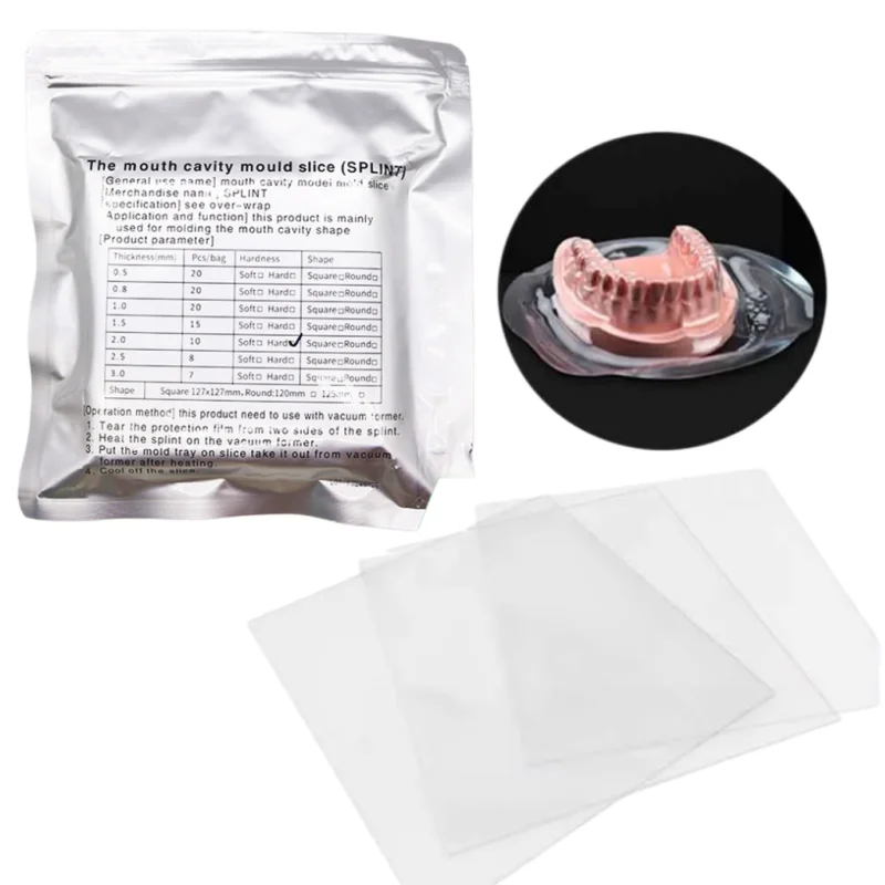 Hard Dental Vacuum Forming Sheets 0.8/1.0/1.5/2.0mm Orthodontic Retainer Splint Thermoforming Material Dentistry Lab Supplies
Hard Dental Vacuum Forming Sheets 0.8/1.0/1.5/2.0mm Orthodontic Retainer Splint Thermoforming Material Dentistry Lab Supplies