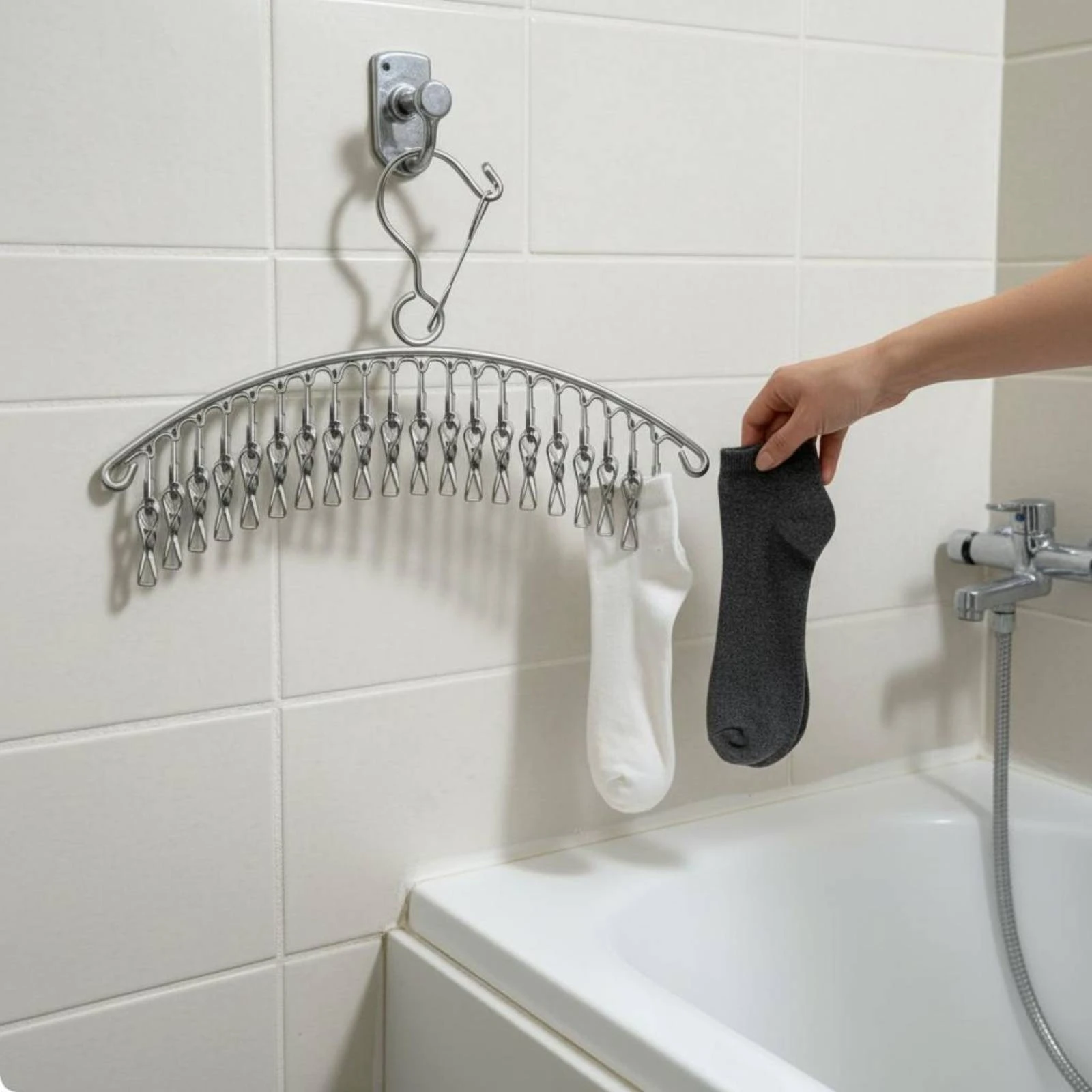 Sock Drying Hanger Space-Saving Vertical Laundry Clip Rack Household Storage Large Capacity for Balcony
Sock Drying Hanger Space-Saving Vertical Laundry Clip Rack Household Storage Large Capacity for Balcony