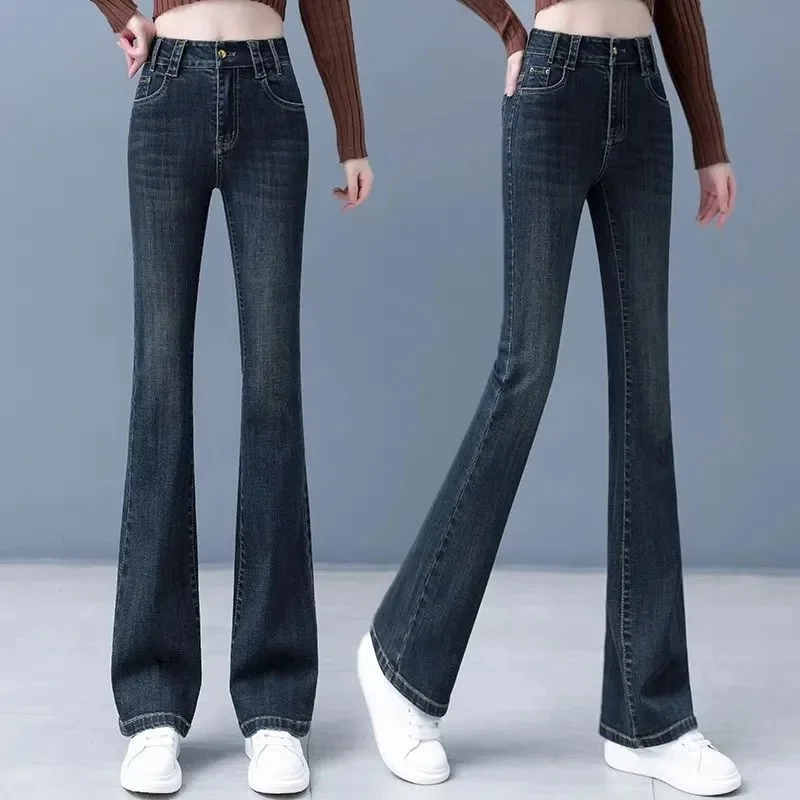 Korean Female Fashion Jeans Pantalons Autumn Winter Women Large Size 4XL Cowboy Pants Ladies High Waist Flared Denim Trousers
Korean Female Fashion Jeans Pantalons Autumn Winter Women Large Size 4XL Cowboy Pants Ladies High Waist Flared Denim Trousers