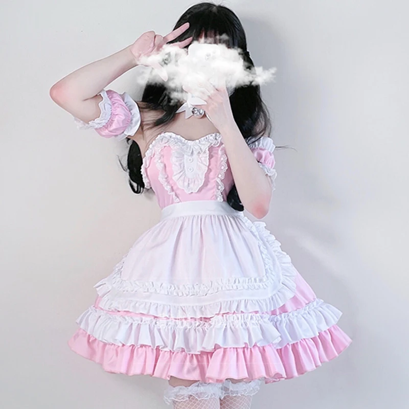 Pink Anime Maid Outfit Cos Costume Two-dimensional Lolita Sexy Cute Girl Lolita Suspender Dress
Pink Anime Maid Outfit Cos Costume Two-dimensional Lolita Sexy Cute Girl Lolita Suspender Dress