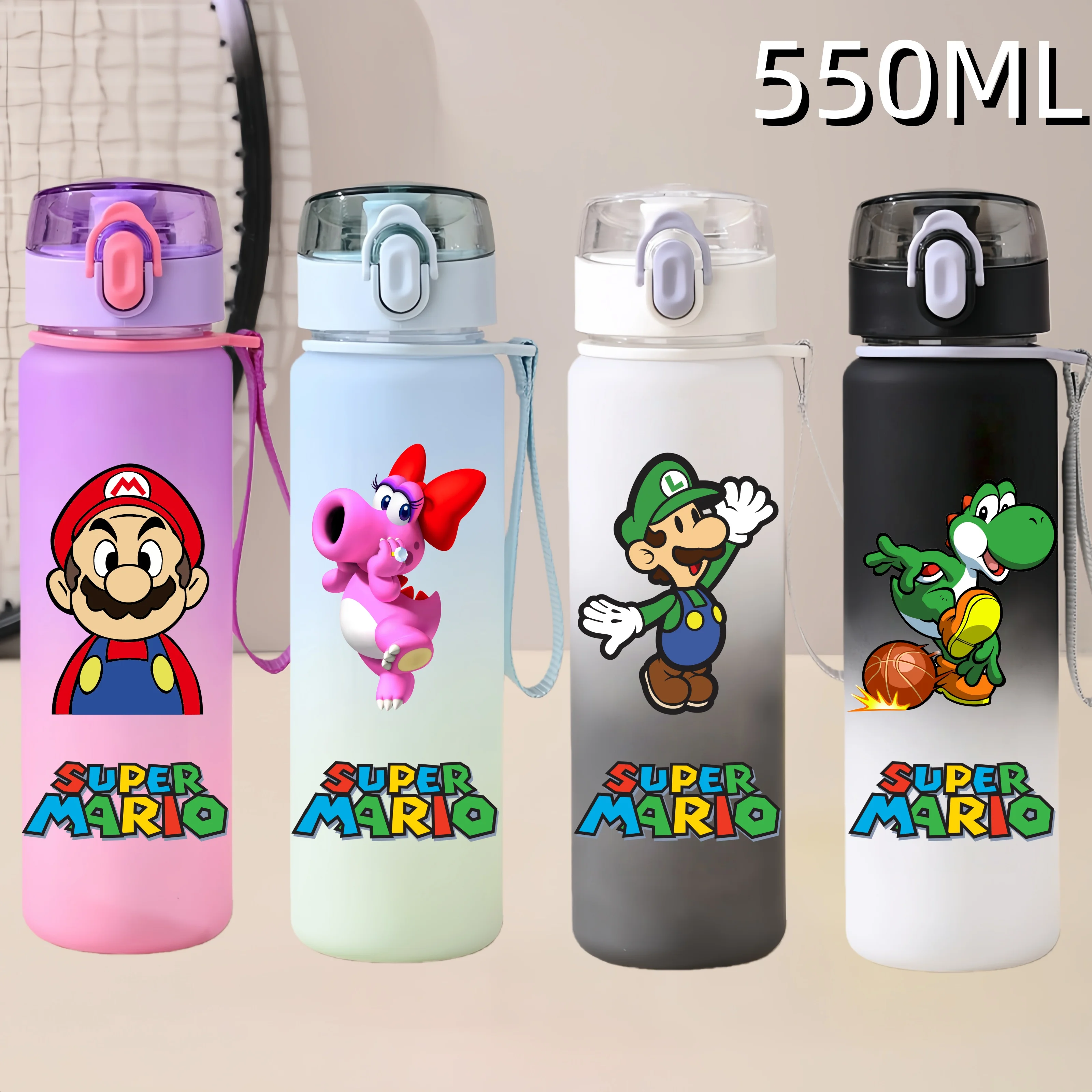 550ML Super Mario Sports Water Bottle Portable Leak-proof Plastic Water Cup Outdoor Sports Drinking Water Bottle Children's Gift
550ML Super Mario Sports Water Bottle Portable Leak-proof Plastic Water Cup Outdoor Sports Drinking Water Bottle Children's Gift