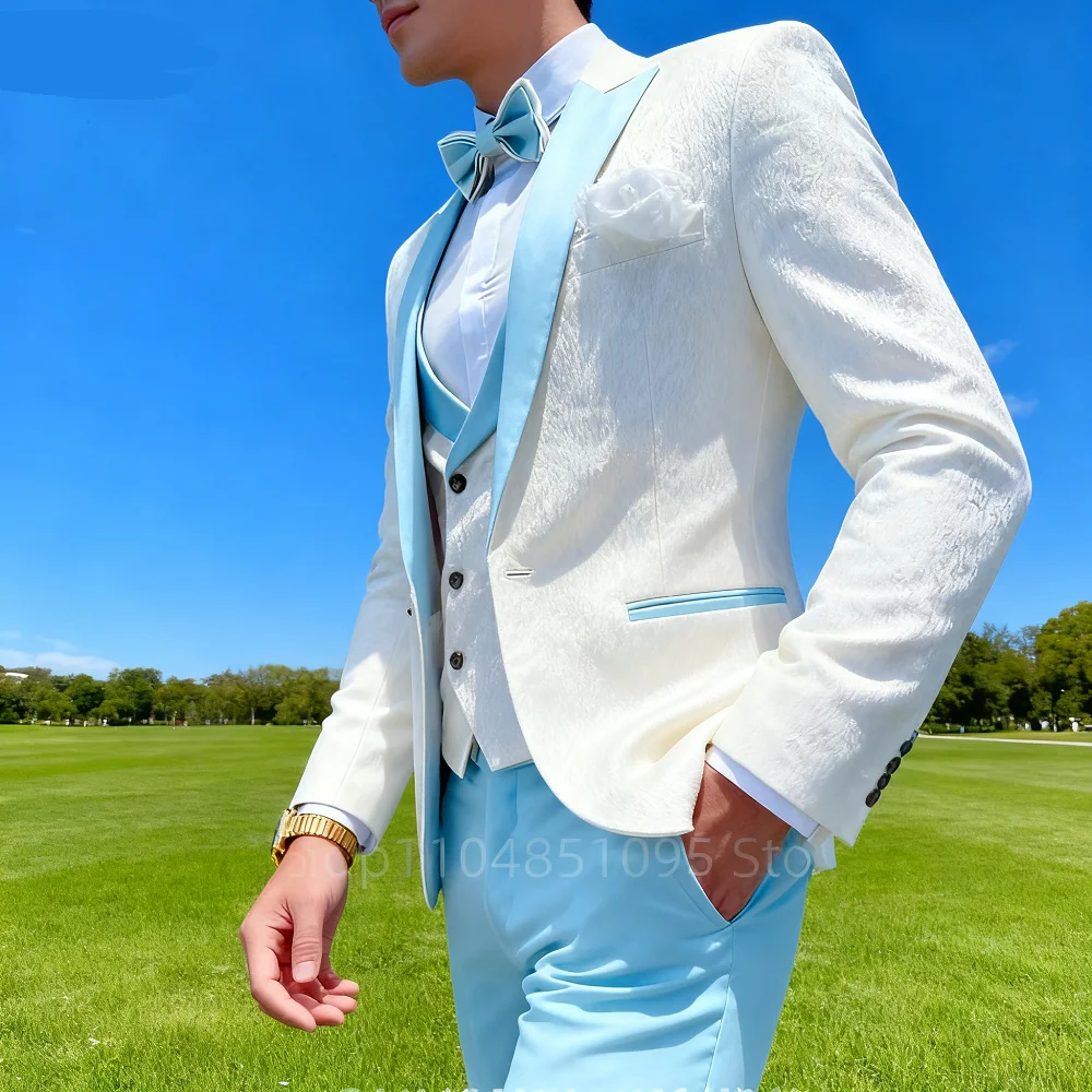 Jacquard 3 Piece Men's Tuxedo Regular Fit Blazer Vests Pants Double Breasted Business Prom Wedding Set Men's Formal Clothes
Jacquard 3 Piece Men's Tuxedo Regular Fit Blazer Vests Pants Double Breasted Business Prom Wedding Set Men's Formal Clothes