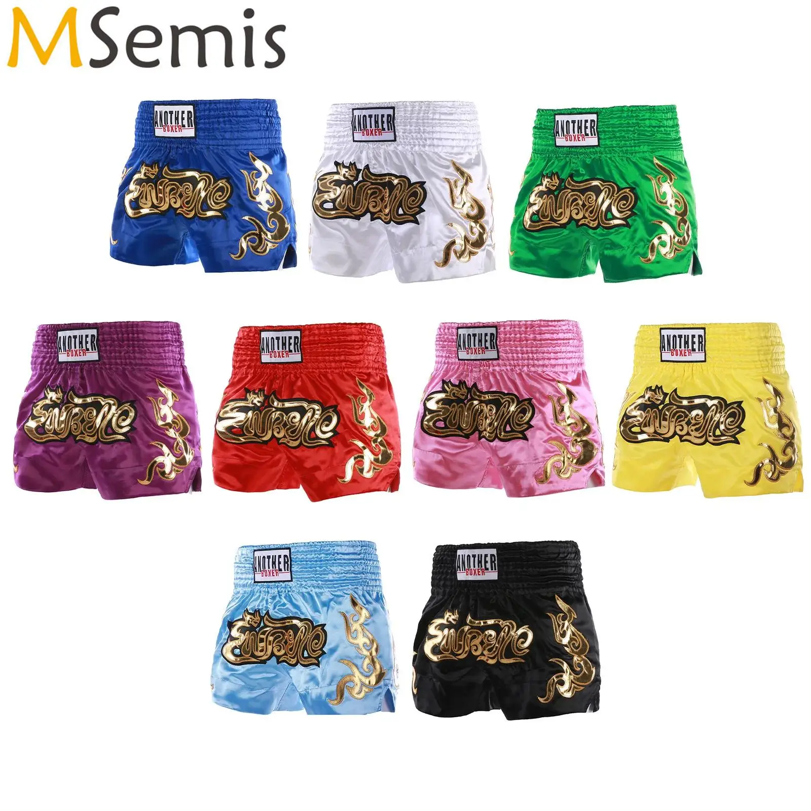Kids Boys Boxer Training Fitness Muay Thai Trunks Costume Metallic Letter Side Slit Satin BJJ Grappling Kick Boxing Shorts
Kids Boys Boxer Training Fitness Muay Thai Trunks Costume Metallic Letter Side Slit Satin BJJ Grappling Kick Boxing Shorts