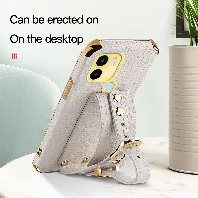 Wristband Crocodile Leather Phone Case for Redmi A1 Plus A2 A4 5G Anti-Drop Wrist Strap Holder Stand Shockproof Soft Cover Cases
Wristband Crocodile Leather Phone Case for Redmi A1 Plus A2 A4 5G Anti-Drop Wrist Strap Holder Stand Shockproof Soft Cover Cases