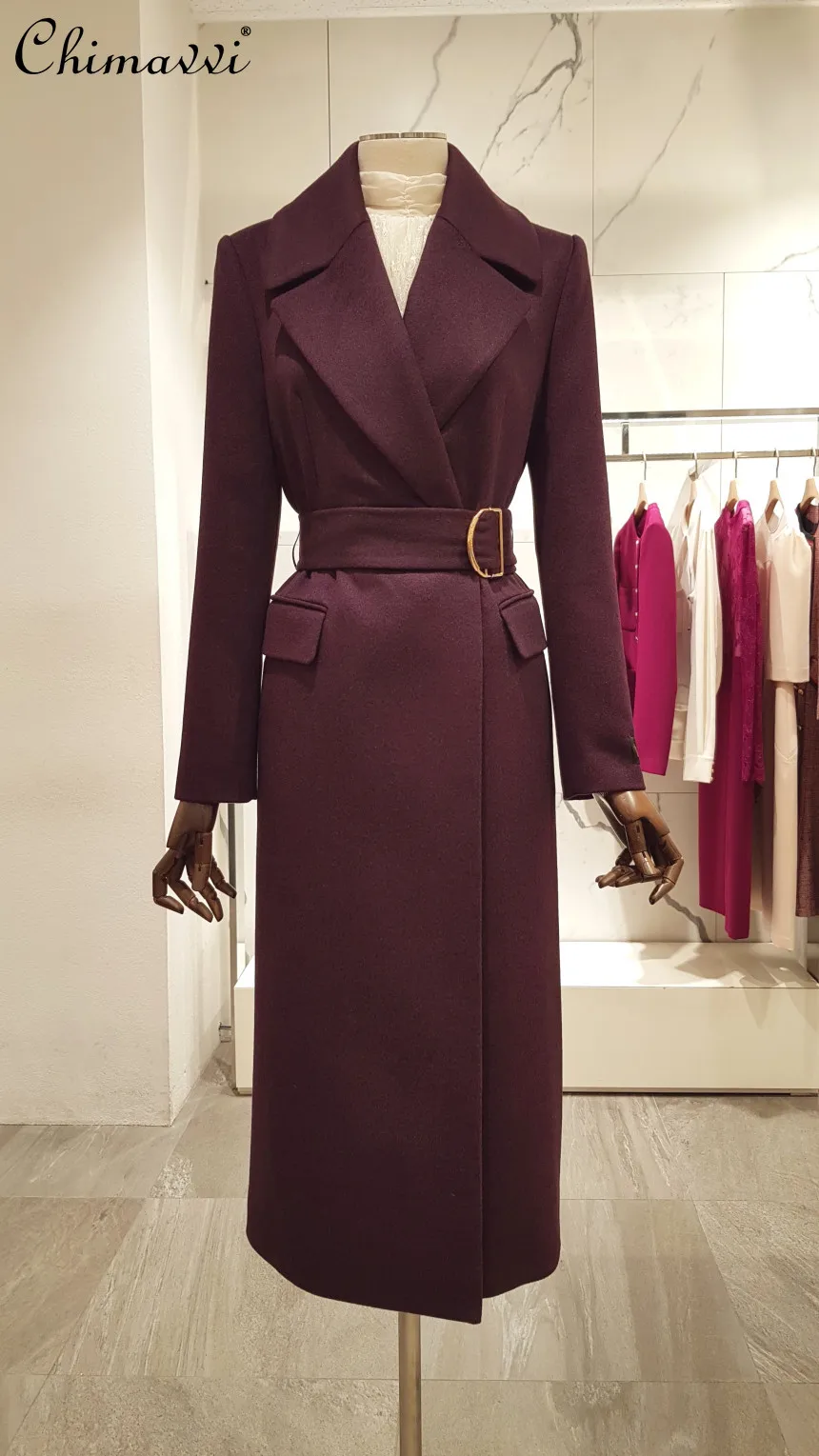 High-End Office Lady Jackets 2023 Winter Clothes New Fashion Hidden Hook Slim-Fit Long Suit Collar Belt Cashmere Coat for Women
High-End Office Lady Jackets 2023 Winter Clothes New Fashion Hidden Hook Slim-Fit Long Suit Collar Belt Cashmere Coat for Women