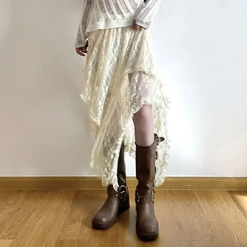 Women's Lace Asymmetrical Skirt Fairycore Y2K Vintage High Waist Mid Length Boho Skirt Summer 2025 Beach Holiday Outfits
Women's Lace Asymmetrical Skirt Fairycore Y2K Vintage High Waist Mid Length Boho Skirt Summer 2025 Beach Holiday Outfits