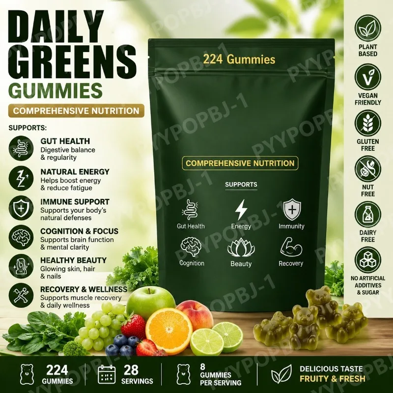 Greens Gummies with Chlorella Spirulina – Daily Gummies 224 Gummies
Greens Gummies with Chlorella Spirulina – Daily Gummies 224 Gummies